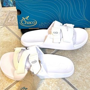 NEW NIB CHACO CHILLOS  slide women’s white sandals SHOES  size 9 SOLD OUT